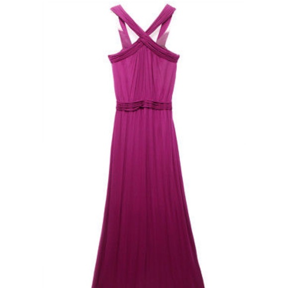 Studio M Purple Fuchsia Halter Long Maxi Dress - Picture 3 of 4